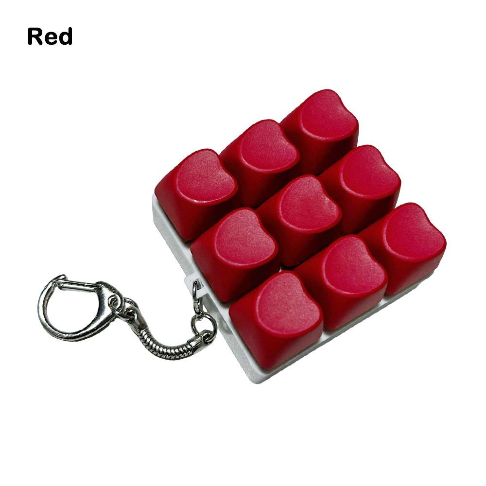 DIY Keyboard Clicker Toy 9Keys Button Keycap Fidget Keychain Finger Keyboard Caps Toy for Adult To Relief Stress Pass The Time