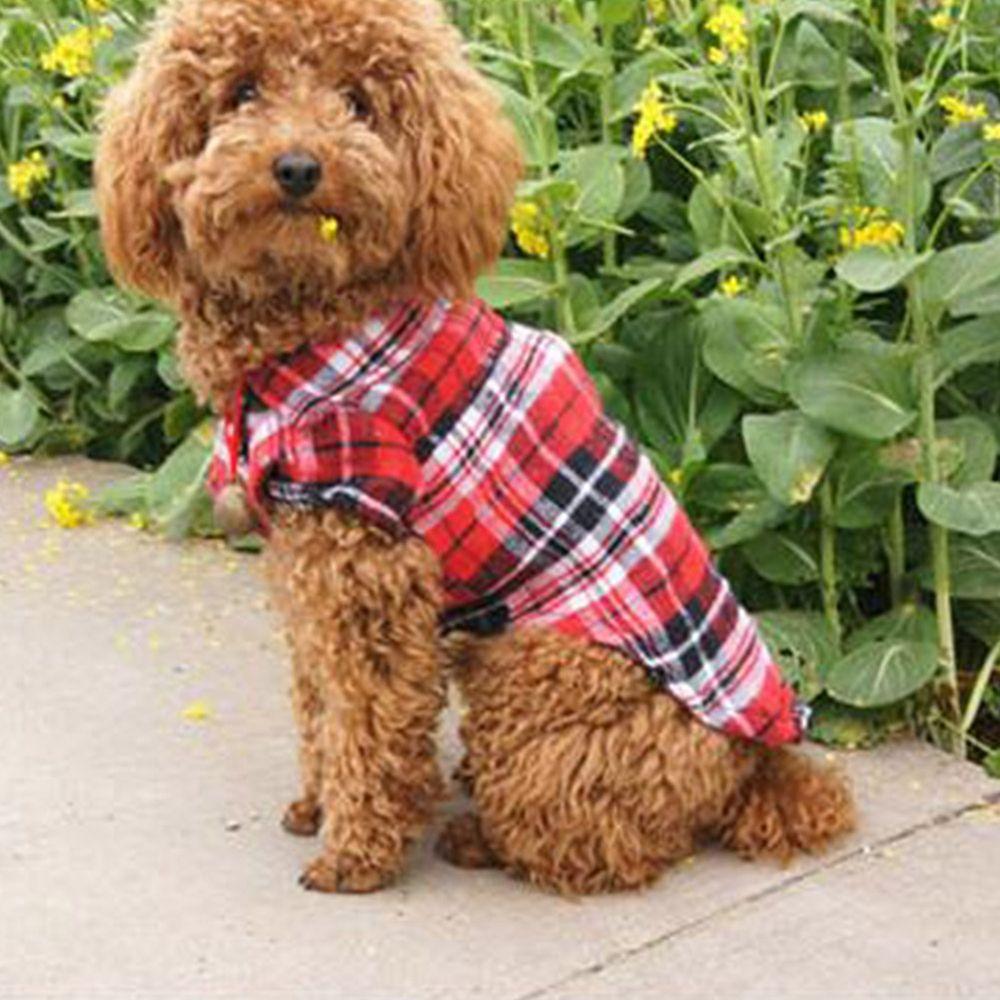 Plaid French Bulldog Puppy Cotton For Small Medium Dogs Cats Pets Supplies Dog Vest Dogs Shirt