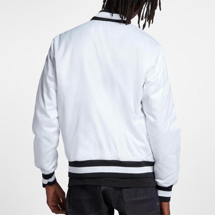 Nike SB X NBA Мягкий бомбер для скейтборда Повседневная куртка Мужская верхняя одежда Белый AH3393-100