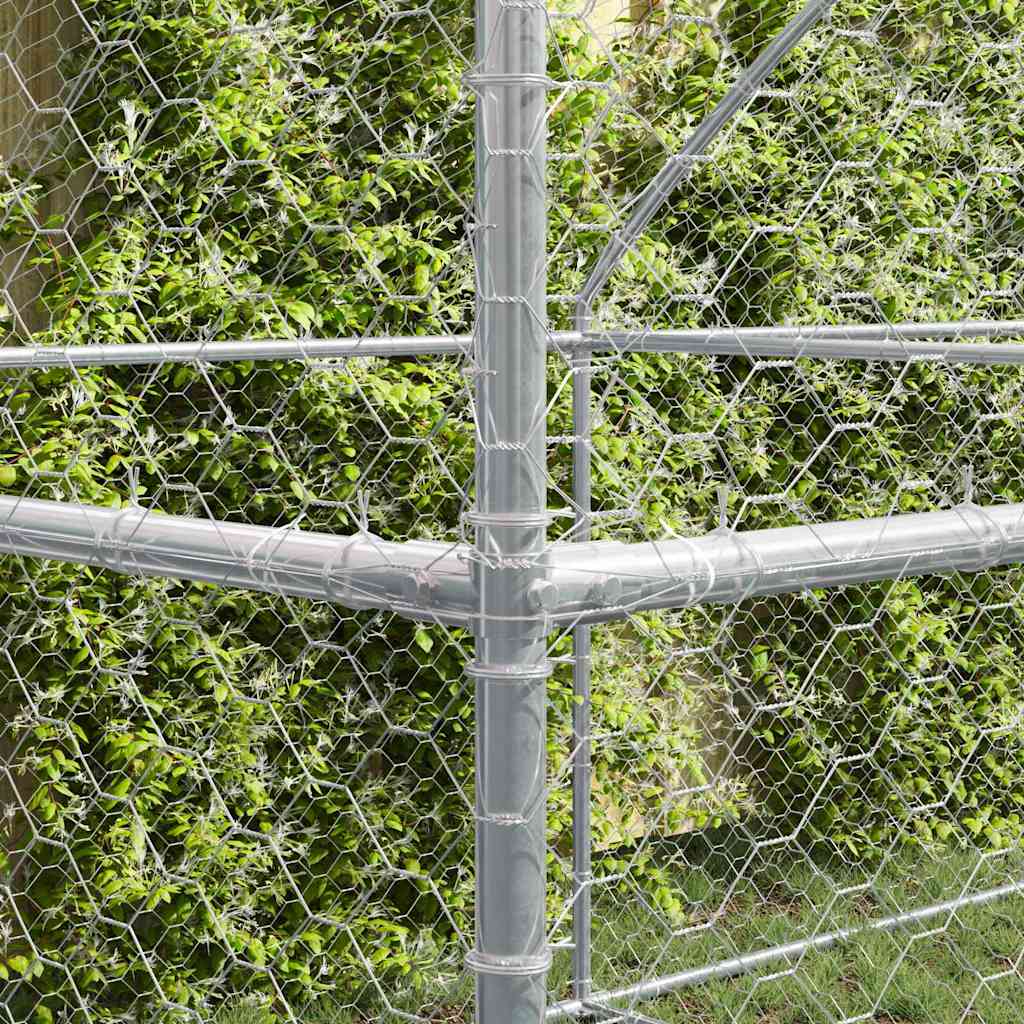 Dog Kennel 3 pcs Silver 6 x 2 x 2 m Galvanized Steel