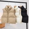 Cotton Waistcoat Women's Short Stand Collar Thick Sleeveless Padded Vest Vest Vest Vest Jacket Tide