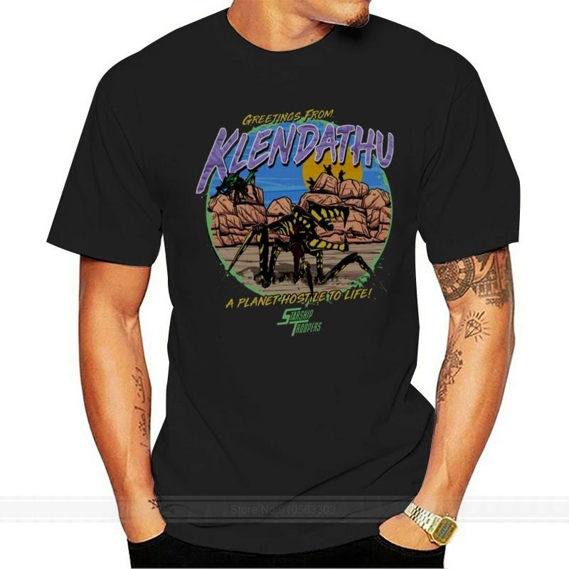 Starship Troopers Womens TShirt Greetings From Klendathu Black Tee fashion tshirt men cotton brand teeshirt