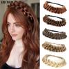 XINRAN Synthetic Elastic Braided Hair Band Extensions Classic Chunky Wide Fluffy Braids Wig For Women Daily Accessory