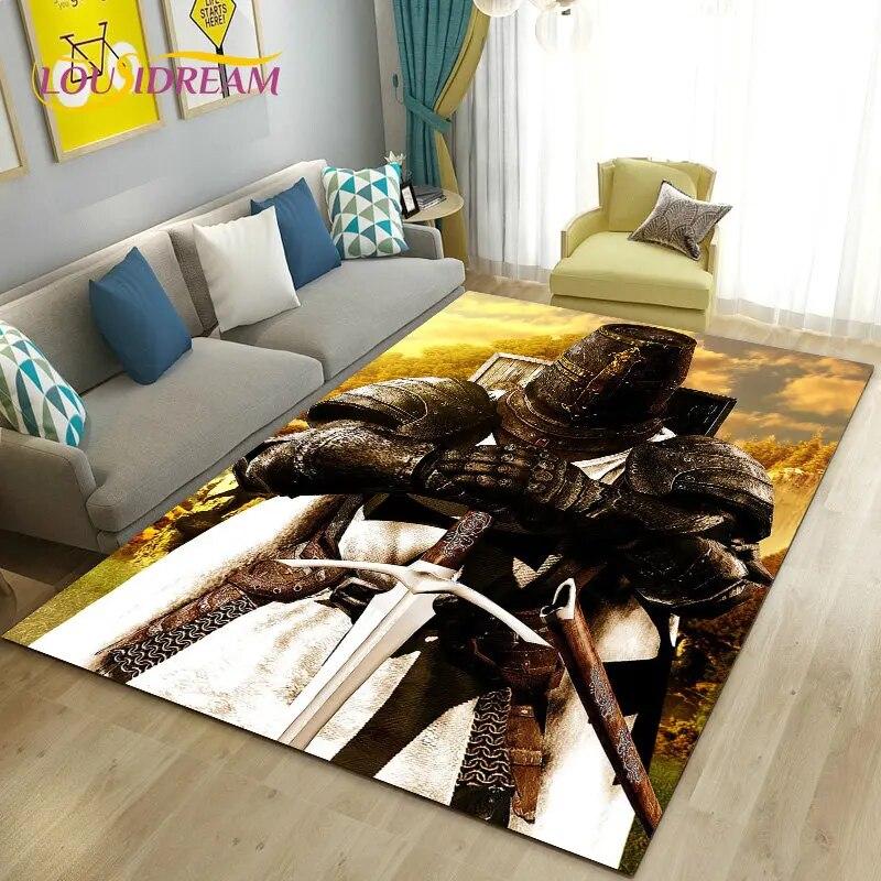 Ковер Игровой Зона Рыцарь Тамплиер Крестоносцы Большой,Ковер для Гостиной Спальни Дивана Придверный коврик Кухня,Нескользящий Коврик для Пола