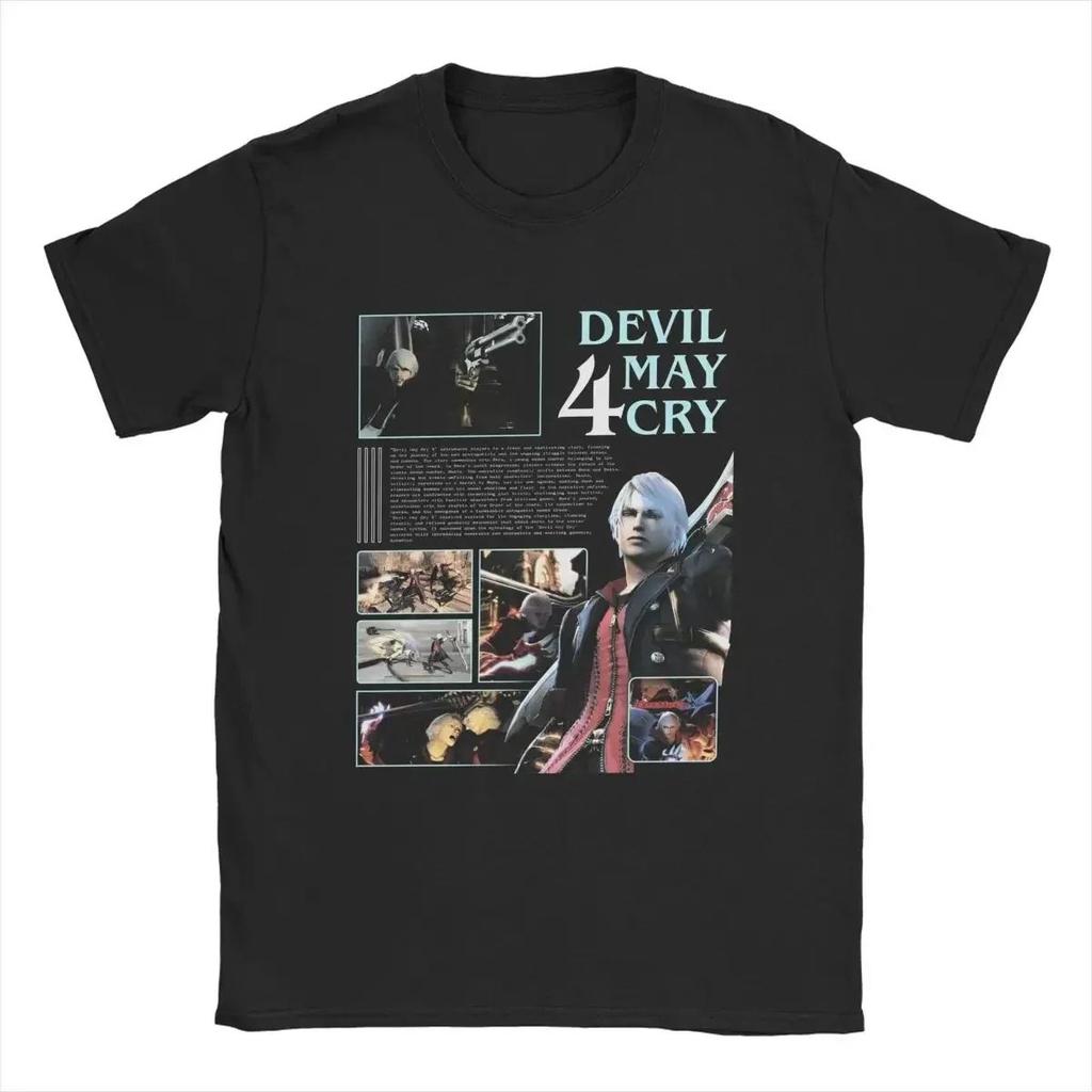 Dante Devils 3 T-Shirts Men Women Action Game DMC May Cry Hipster Tee Round Collar Short Sleeve T Shirts Big Size Merchandise