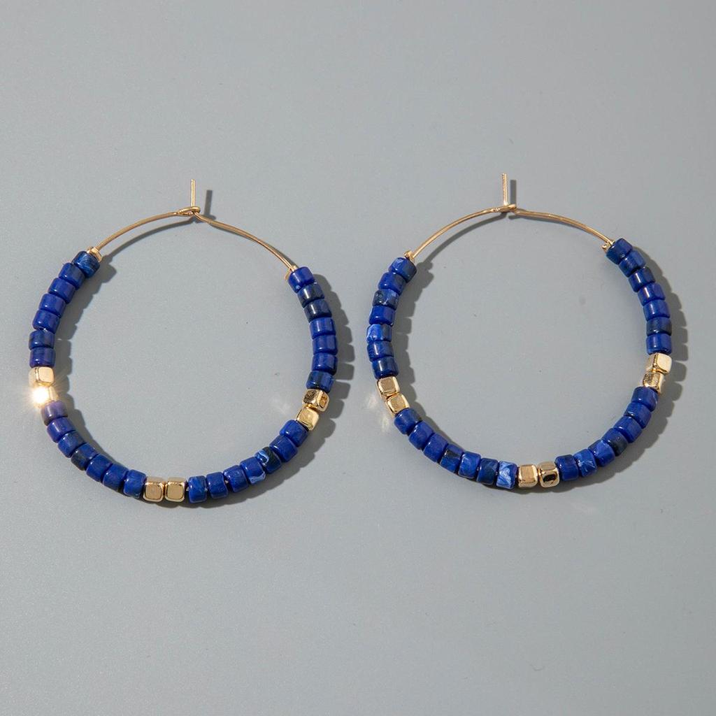 Новые Серьги в Французском Стиле Легкая Роскошь Женские Украшения Ретро Мода Универсальные Серьги Смола Цветное Золото Бусины Ювелирные Изделия