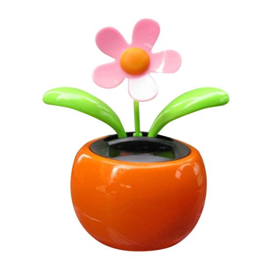 Solar Powered Dancing Swinging Animated Flower Toy Car Styling Home Decoration