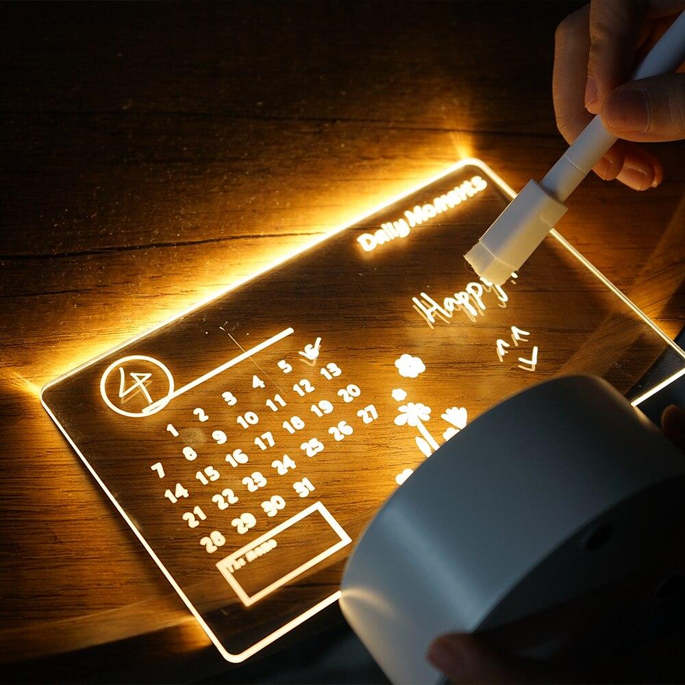 Креативная светодиодная доска для заметок, ночник, USB-перезаписываемая доска для сообщений, теплый мягкий свет для детей, подруга, украшение, ночник