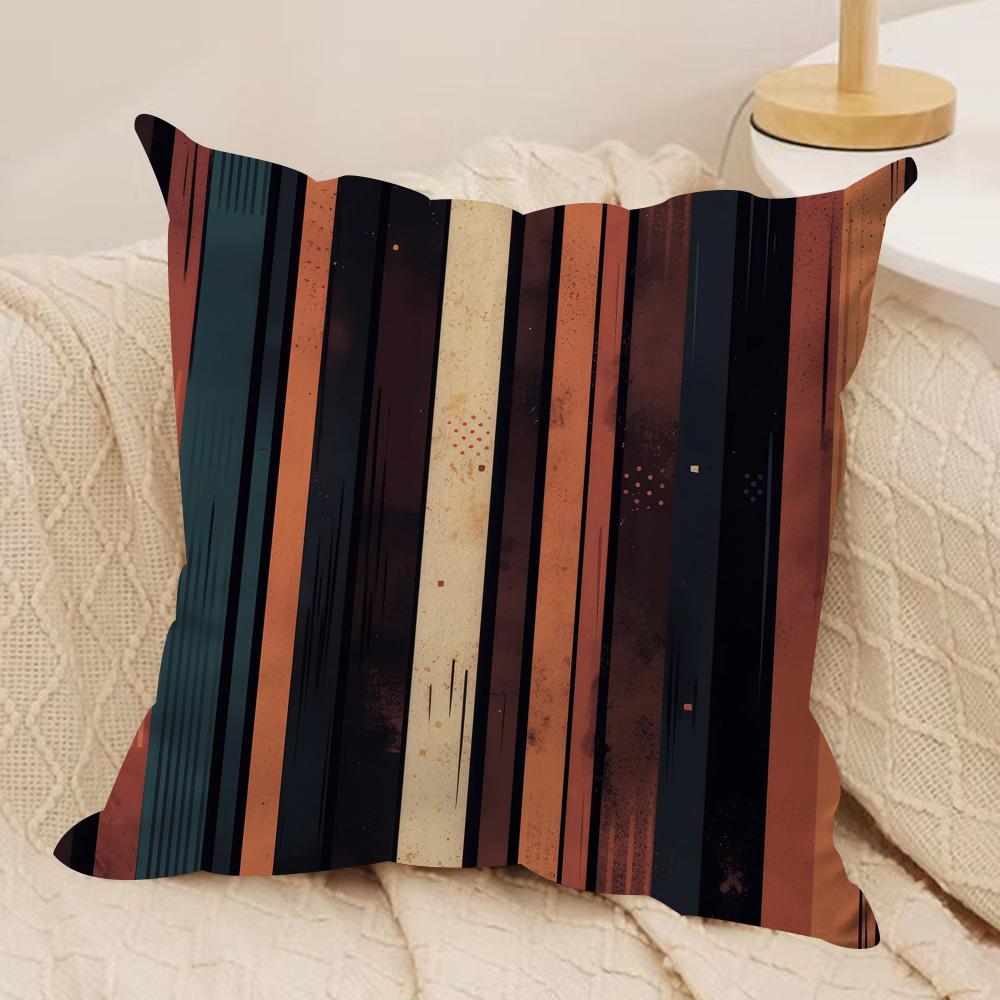 Classic Striped Cushion Cover Pillowcase Ultra Soft Skin Friendly Fabric Cloud Like Comfort Concealed Zipper