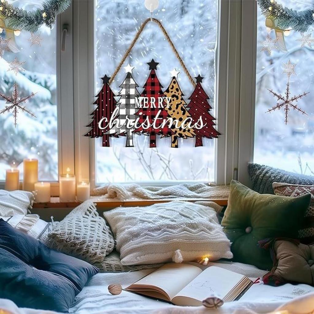 Home Christmas Tree, Holiday Decoration, Wooden Sign, Courtyard, Christmas Handicrafts, Doorplate Hanging