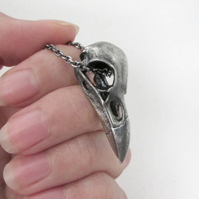 Скандинавское ретро ожерелье из нержавеющей стали 316L с подвеской в ​​виде вороньего черепа, готический мужской амулет, ювелирные изделия для вечеринки