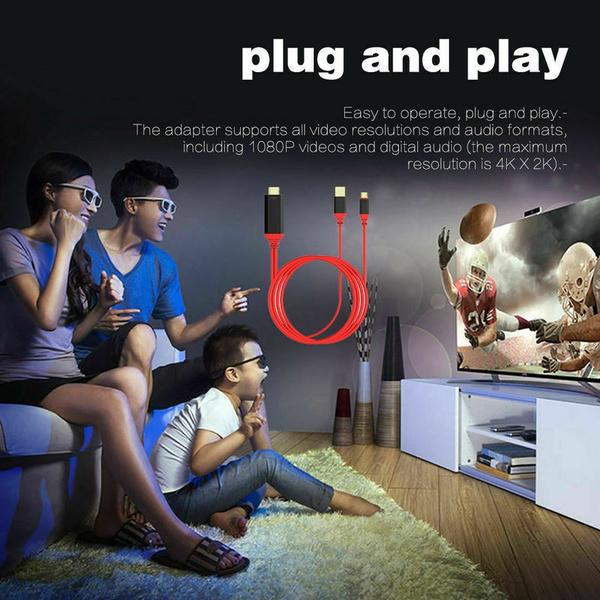 Usb 3.1 Type C в HDMI-кабель-адаптер-переходник 2M Hd 1080P 4K HdTV-сплиттер-кабель для Samsung Galaxy S10/9/8, телефон, проектор, телевизор