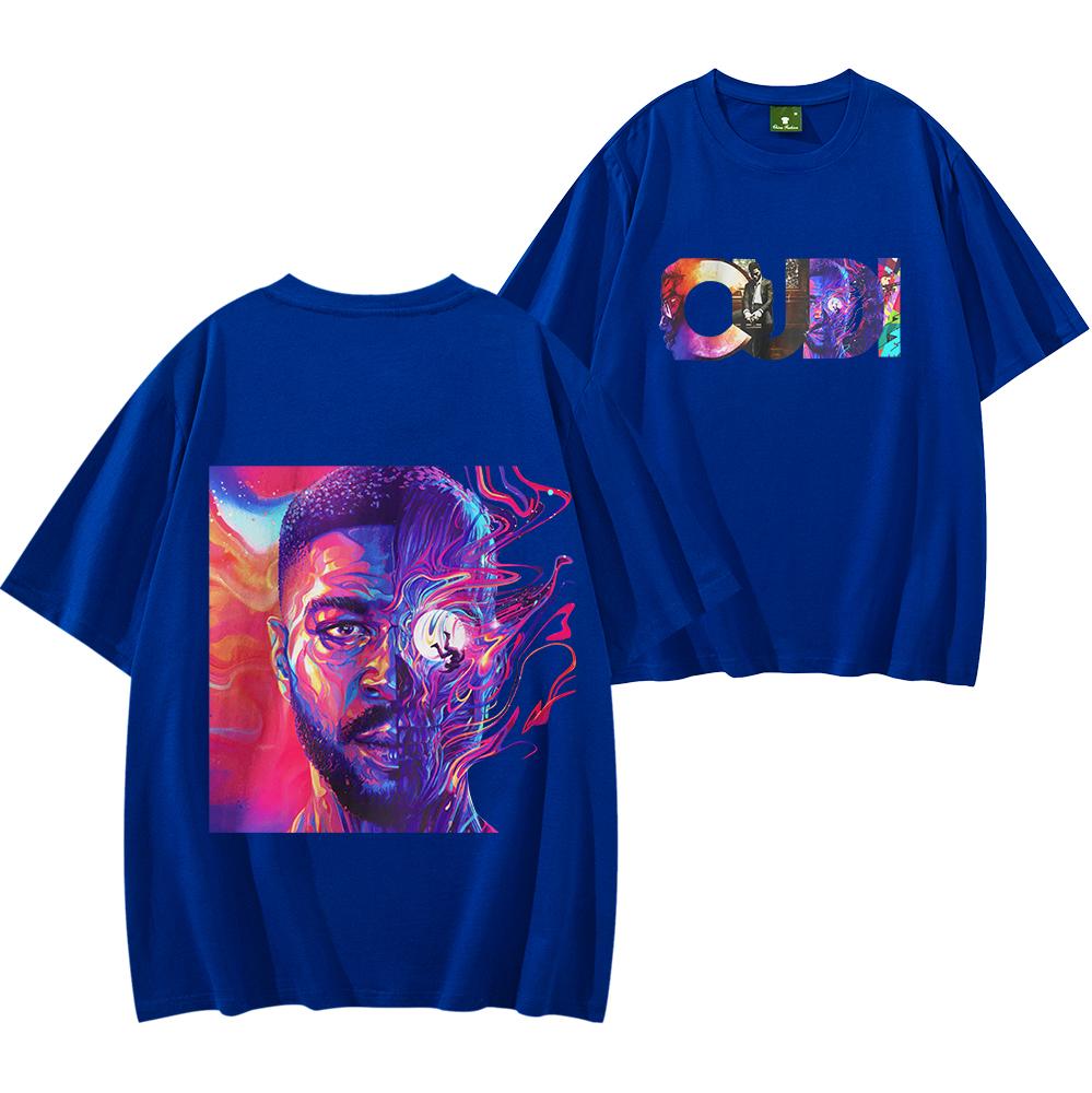 Футболка Cudi Man on The Moon Американский рэпер Мужская Женская С коротким рукавом Уличная одежда Хип-хоп Топы Одежда Y2K Подарки для фанатов