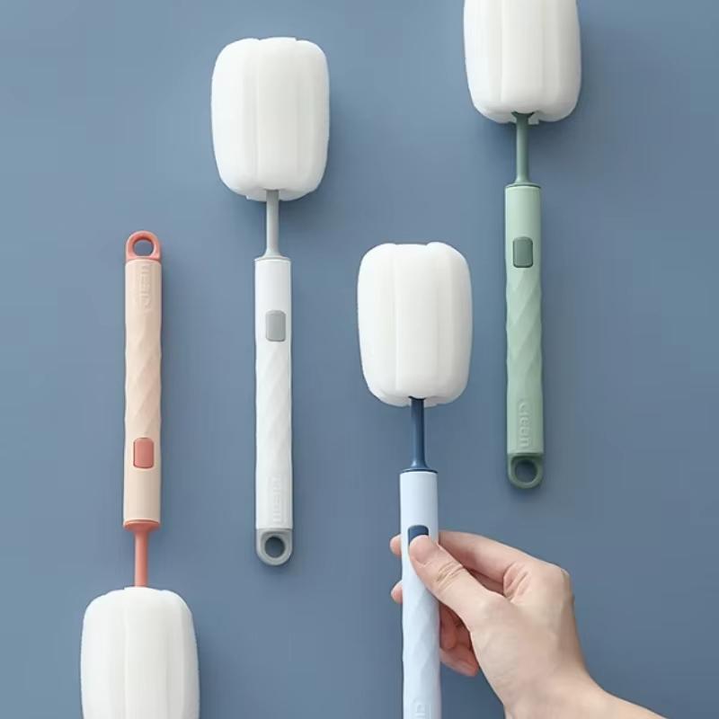 1 шт. Щетка для чистки бутылок с длинной ручкой и изоляцией, съемная губка для чистки бутылок с чашкой