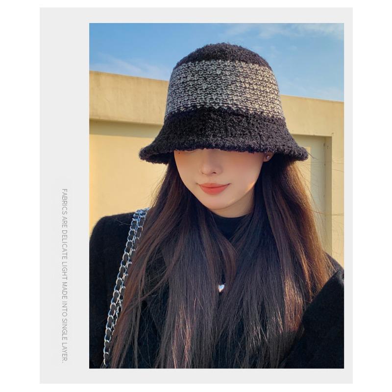 Knit Hat Winter Bucket Hat Women's Fisherman Hat