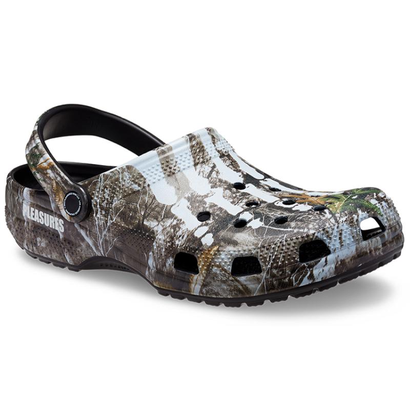 Crocs X Pleasures Limited Edition Collaboration Classic Clog Sports Slippers Unisex 'Skeleton Edge Camo'