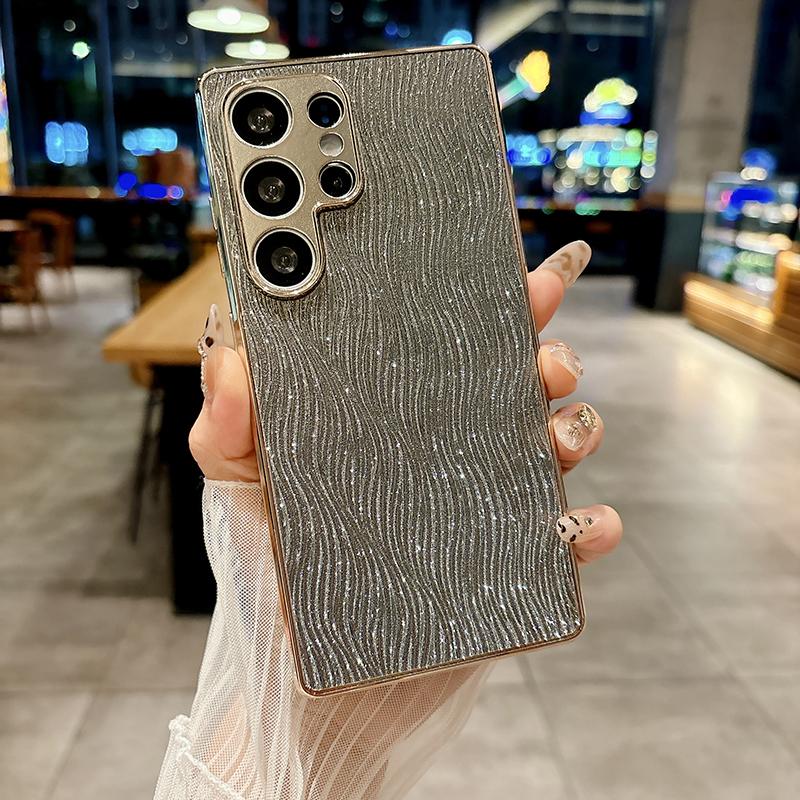 Роскошный чехол с градиентным блеском и гальваническим покрытием для Samsung Galaxy A34 A35 A36 A53 A54 A55 A56, стразы, мягкий бампер, жесткая задняя крышка из ПК