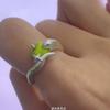 Snake & Apple Open Ring for Women, Vintage Silver Adjustable Enamel Ring, Cute Gothic Jewelry Gift