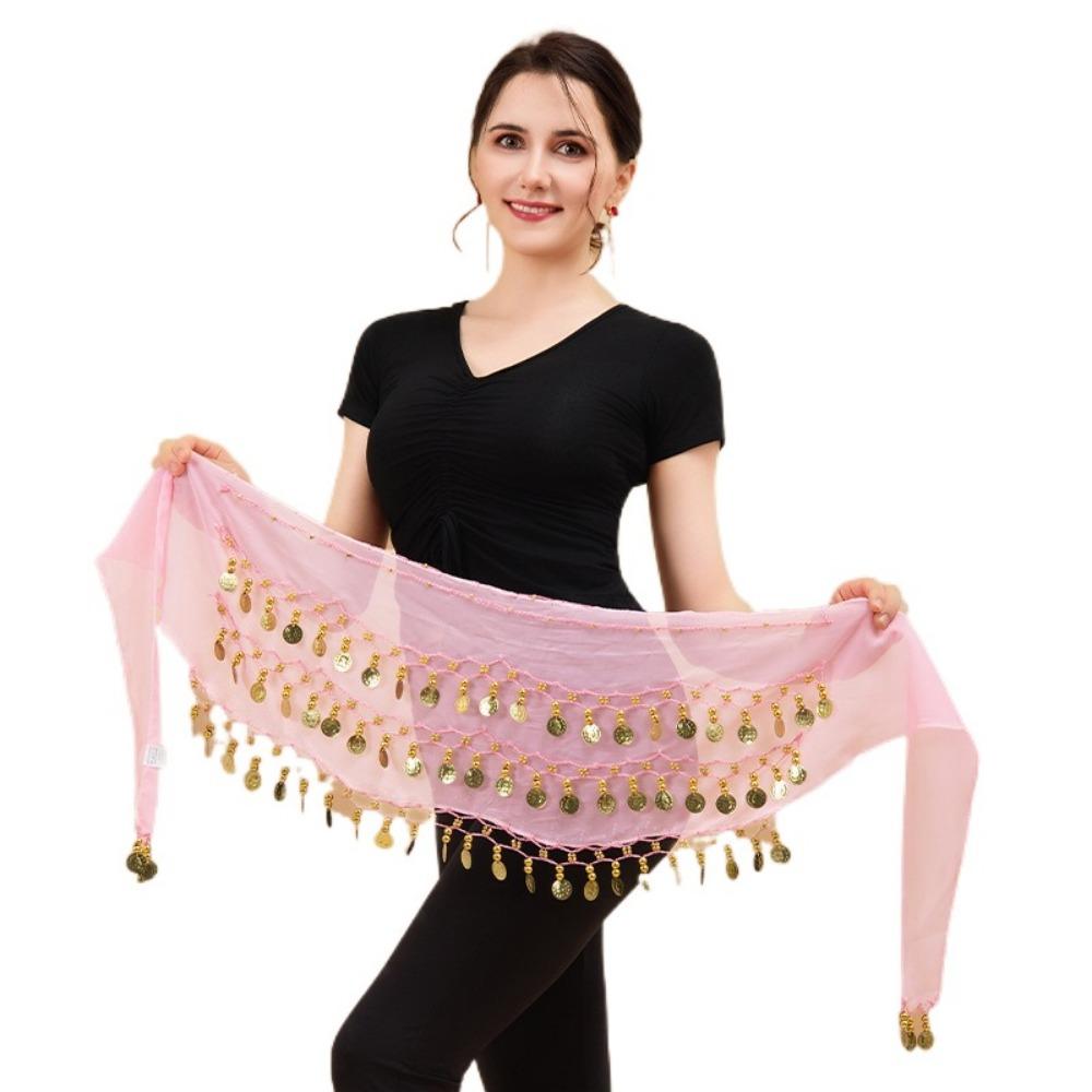 Adjustable Bellydance Waist Chain Gold Color Coins Dancing Waist Belt  Stage Performance