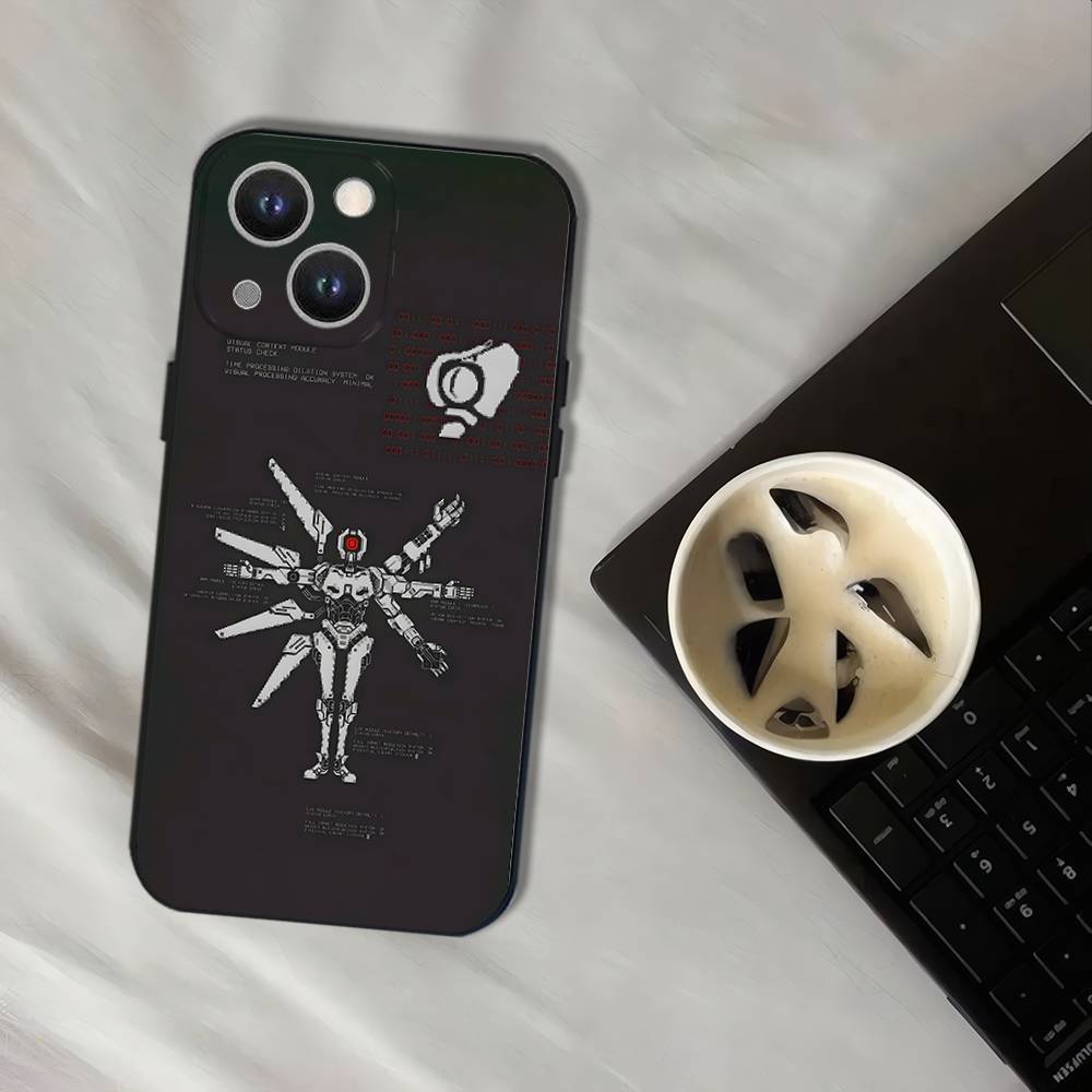 Чехол для телефона U-Ultrakill для iPhone 17,16,15,14,13,12,11,Pro,XS,Max,XR,Plus,E,SE4,Mini Черный Ударопрочный Мягкий Чехол