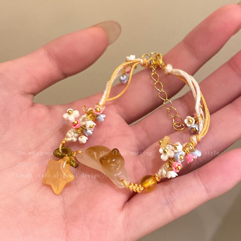 Маленький свежий цвет щенок браслет ниша милая девушка сердце браслет летняя студенческая вечеринка девушка украшения