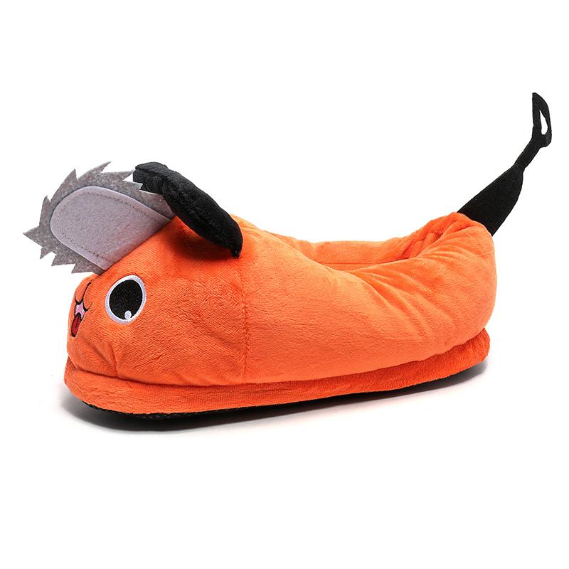 Новые милые оранжевые забавные тапочки мужские зимние плюшевые тапочки удобные нескользящие дизайнерские домашние тапочки мужские женские мягкие домашние тапочки