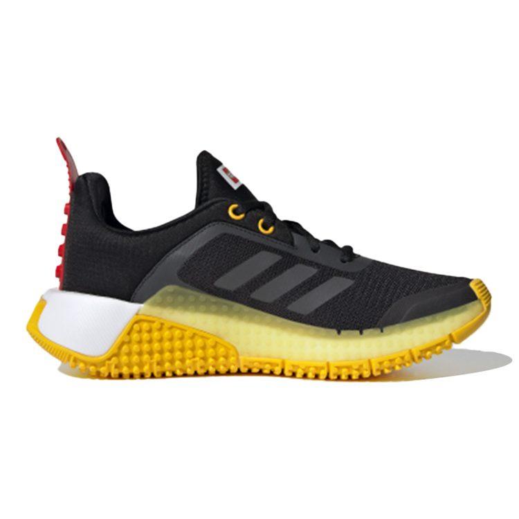 LEGO x Adidas Sport J Нескользящая Амортизация Устойчивая к истиранию Дышащая Низкие Детские Беговые Кроссовки Черный Желтый FX2863