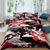 Пододеяльник с японским журавлем King Queen Size Wave Flower Ukiyo-e Style Комплект постельного белья Восточная культура 23 шт. Полиэстеровый пододеяльник