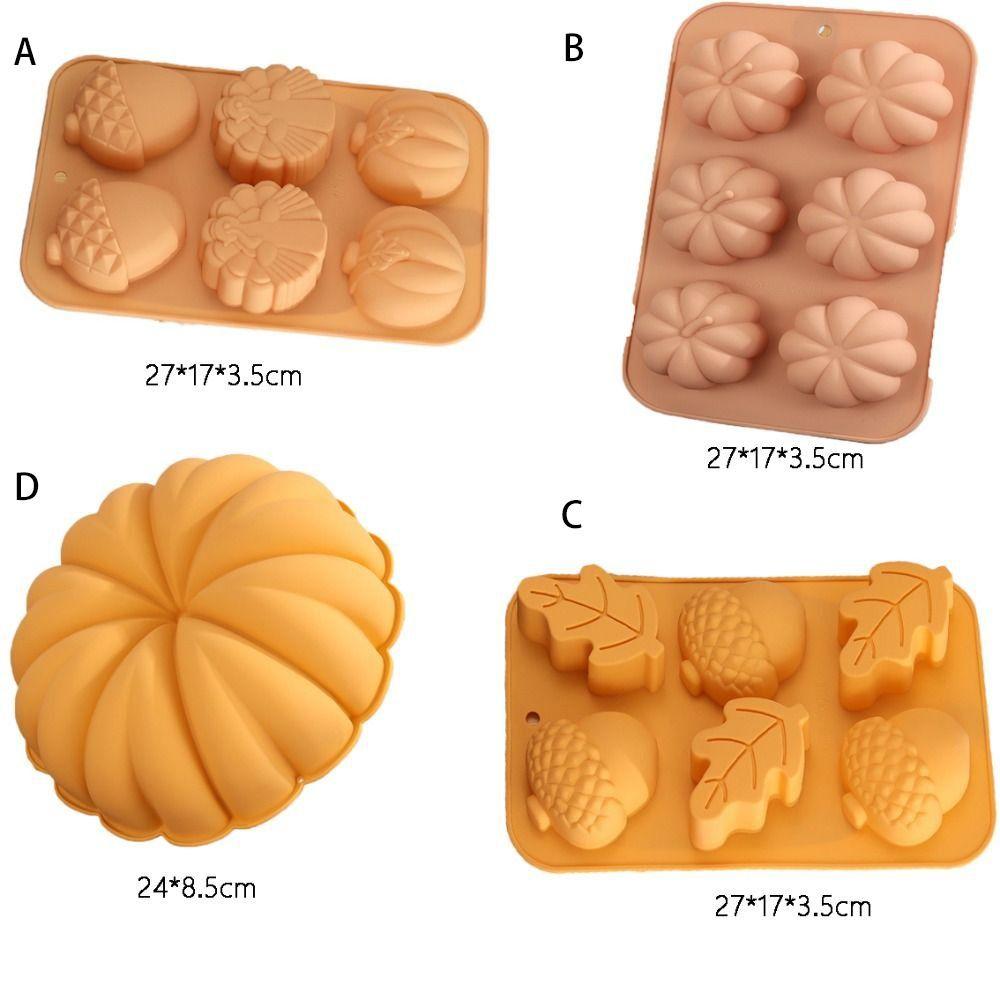 Листья, орехи, узор, Хэллоуин, тыква, форма для торта, силиконовая нетоксичная свеча
