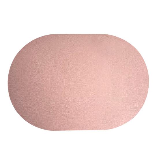 Table Mat Faux Non-slip Wipeable Leather Oval Shape Insulation Pad for Dining Room