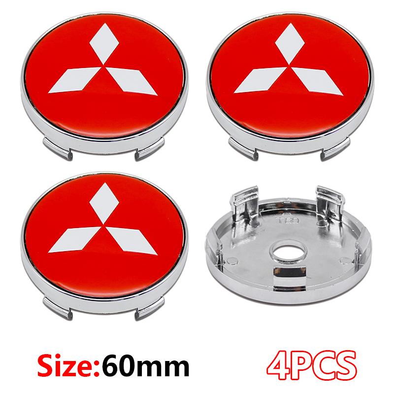 4 шт. 60 мм Наклейки на центральный колпачок колеса автомобиля, крышка диска для Mitsubishi Pajero Outlander XL Montero Lancer Triton l200 Galant