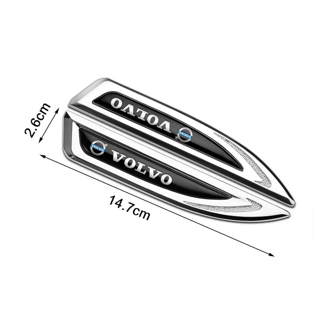 2pcs 3D Metal Blade Shape Car Side Fender Trunk Badge Badge Sticker For volvo Rdesign XC60 XC90 V40 V50 V60 S40 S60 S80 XC40 AWD
