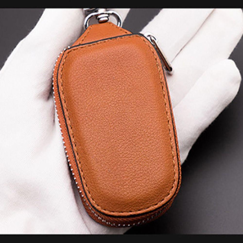 Unisex Keys Organizer Zipper Covers Key Holder Car Keychain Leather