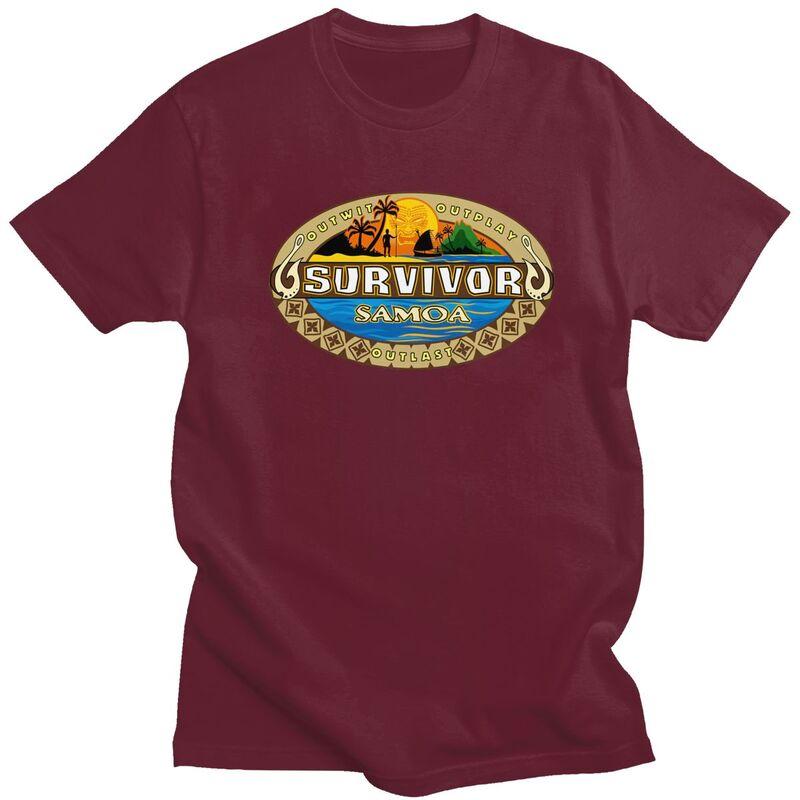 Мужские футболки с коротким рукавом для игры-приключения Survivor, повседневные, модные, приталенные, из чистого хлопка
