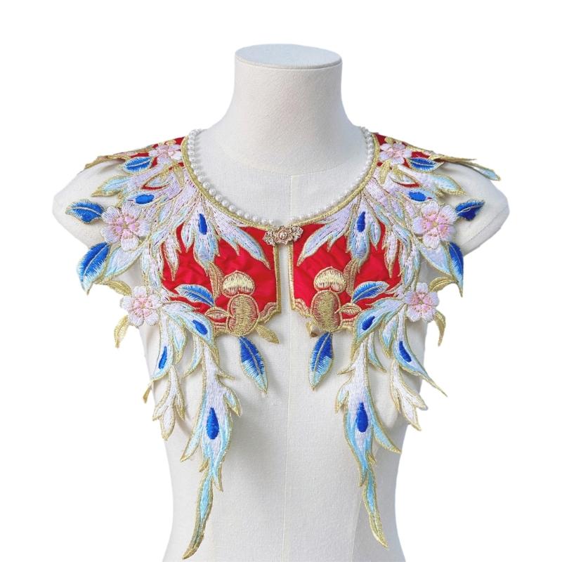 False Shawl Decorative Yunjian Embroidery Pearls Collar Hanfu Detachable Collar
