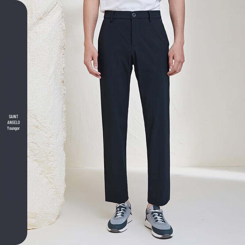 SAINT ANGELO Men's Four-Way Stretch Straight-Leg Casual Trousers