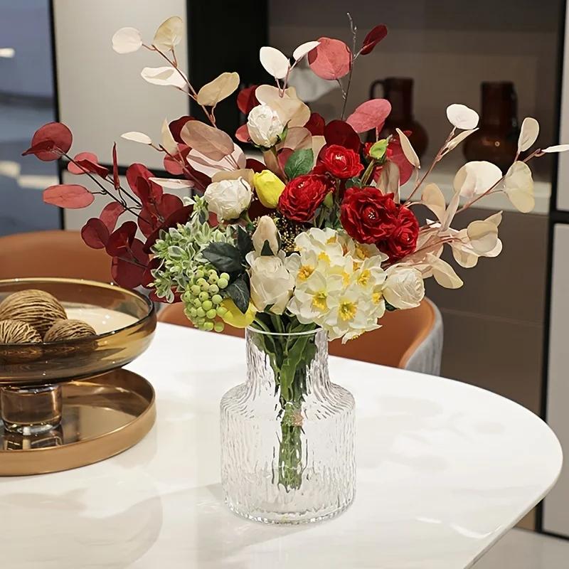 Гидропонное Сосуд Ретро Стеклянная Ваза, Нордический Текстурный Тип, Настольная Цветочная Ваза, Орнамент для Цветочной Композиции