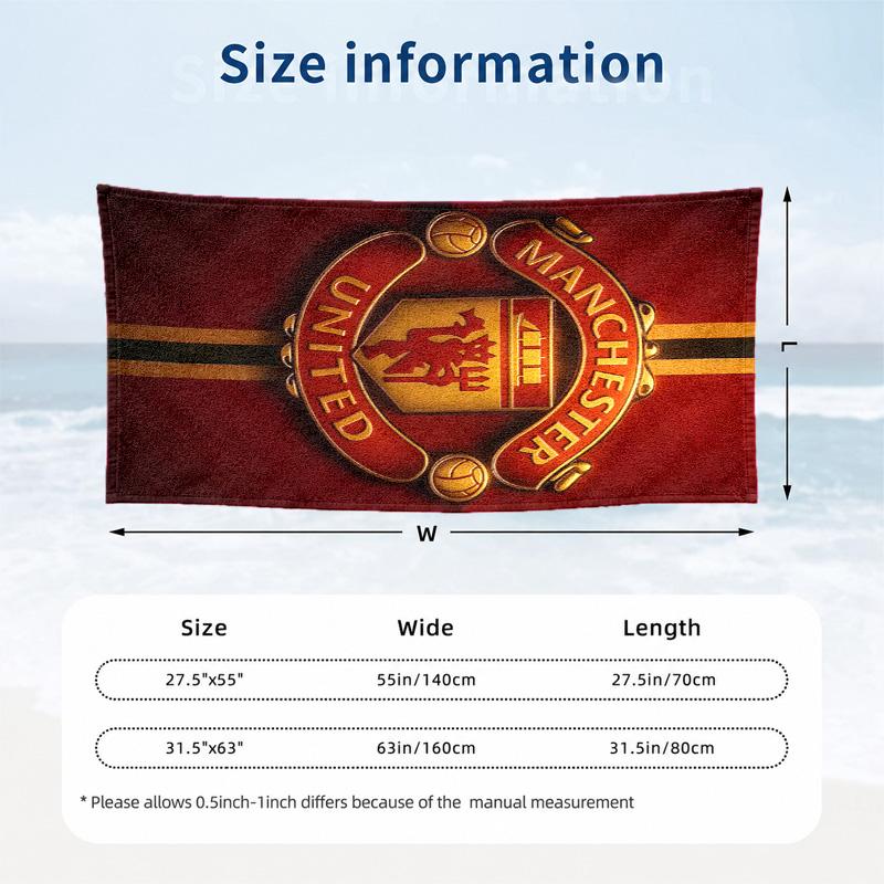 FC Manchester Microfiber Beach Towel Quick Dry Sand Free Lightweight Beach Towels for Travel Swimming Camping