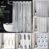 3D Printed PEVA Shower Curtain with Hooks – Thick, Waterproof, Mildew-Resistant Bathroom Partition