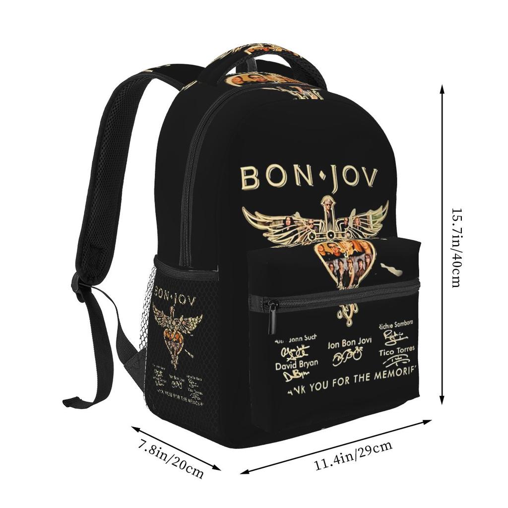 Bon Jovi Grunge Band Forever ТУР Школьный рюкзак Школьная сумка Походный дорожный дневной рюкзак для мальчиков девочек Модный книжный рюкзак Сумки через плечо