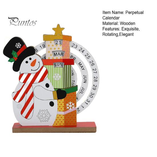 Рождественский вечный календарь, деревянный диск, вечный календарь, ручной вращающийся деревянный блок, настольный календарь для домашнего офиса