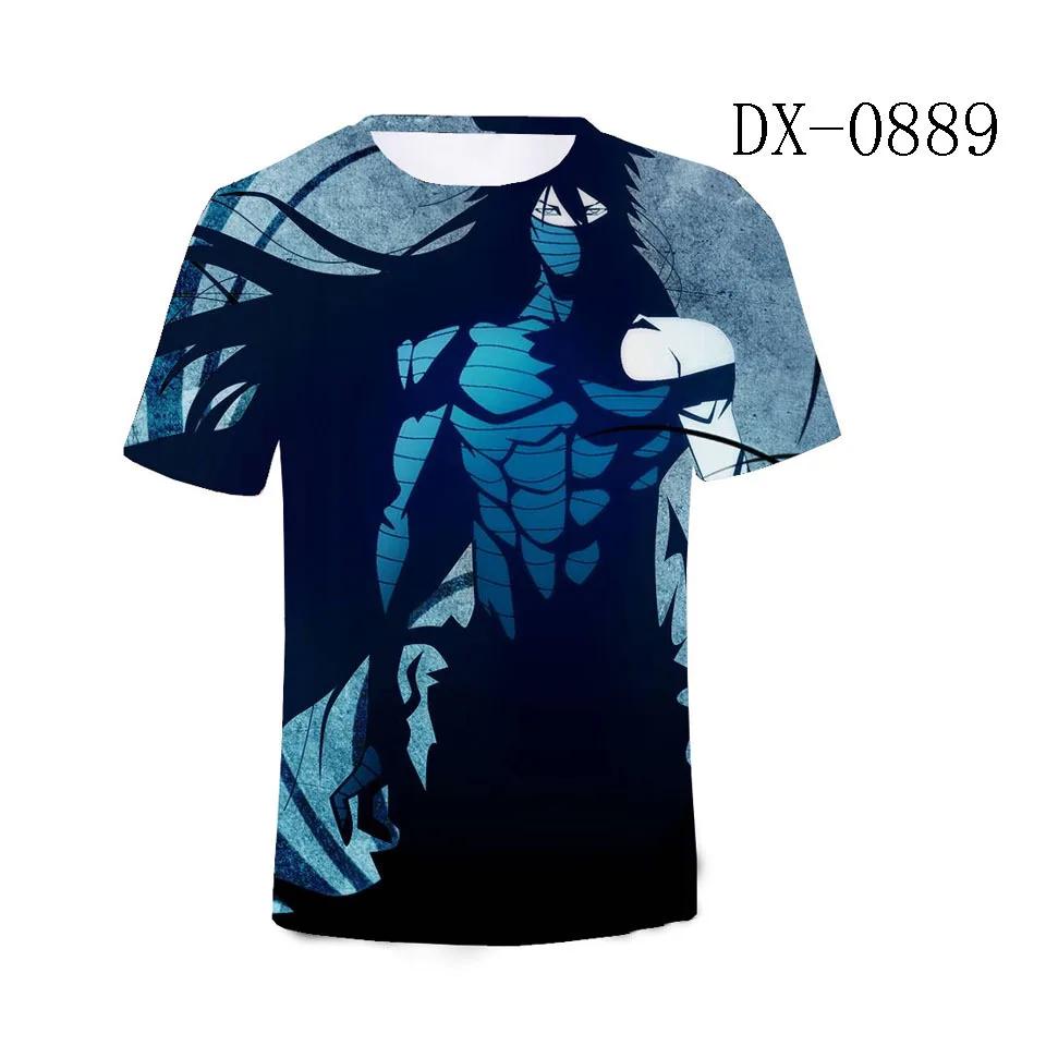 Летняя футболка с круглым вырезом и 3D-принтом аниме Bleach, модная повседневная футболка с коротким рукавом для детей и мальчиков