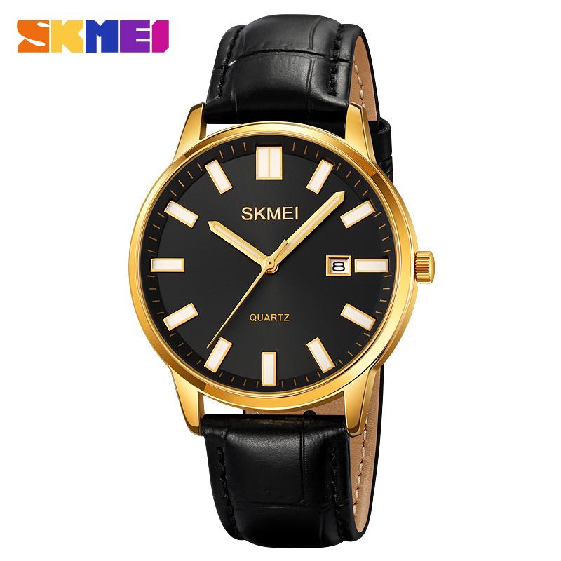 Мужские повседневные часы Moment Beauty 2252, кварцевые часы, водонепроницаемые, с кожаным ремешком, простые часы с календарем