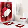 Christmas Bathroom Shower Curtain Four-Piece Combination Floor Mat Bathroom Water Absorbent Non-Slip Door Mat Bedroom Carpet