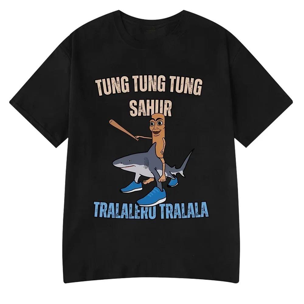 Bombardiro Crocodilo Italian Brainrot Meme T-Shirt Men's Women's Short Sleeve Cotton Tees Funny Graphic Y2k T-shirt Summer Tops