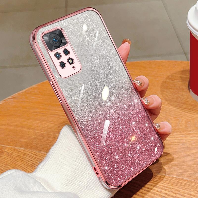 KEYSION Роскошный чехол-бампер с покрытием и блестками для Redmi Note 11 Pro 11S 5G 11 Pro+ 5G, прозрачный, из мягкого ТПУ, противоударный