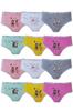 Набор из 12 хлопковых трусиков для девочек из лайкры с разноцветным принтом