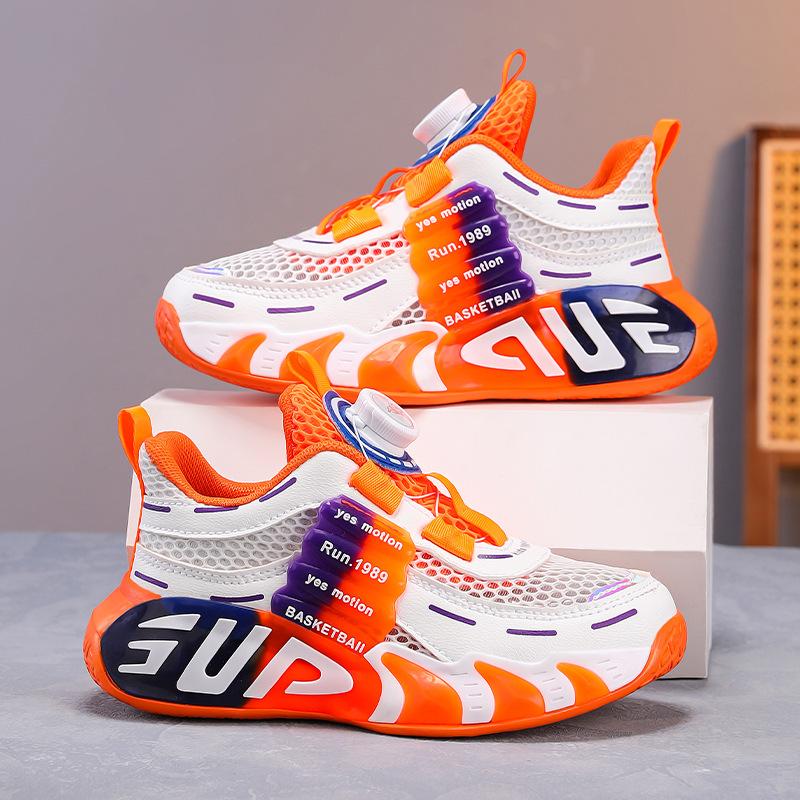 Boys' Sneakers Summer Single Mesh 2025 New Children's Breathable Mesh Shoes Middle and Older Children's Mesh Running Hollow Classmate