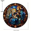 Jesus Comes Suncatcher Nativity Scene Acrylic Sun Catcher Wall Hanging Christmas Decorative Sign & Plaque Gift for Family Friend