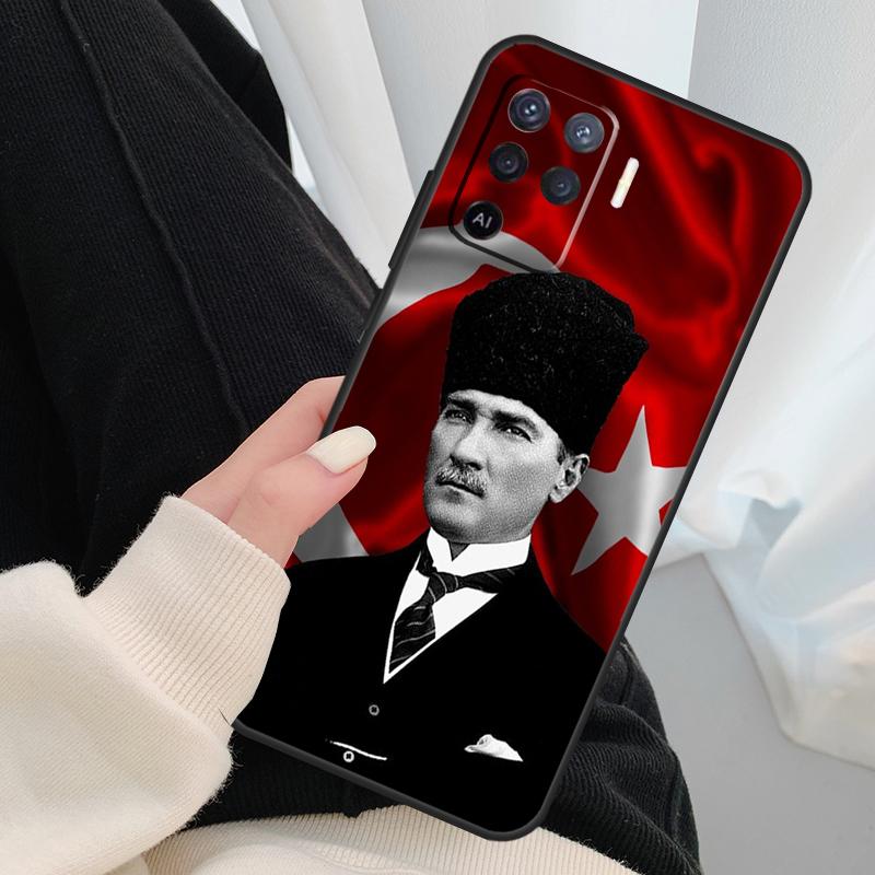 Турция Мустафа Кемаль Ататюрк Чехол Для Oppo A18 A38 A58 A78 A98 A80 A60 A40 A96 A76 A16 A94 A74 A54 A15 A17 A57 A77 A5 Pro